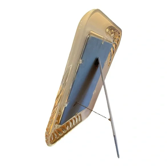 Beautiful vintage glass photo frame. Frosted and Clear Art Deco Design. - Picture 3 of 4